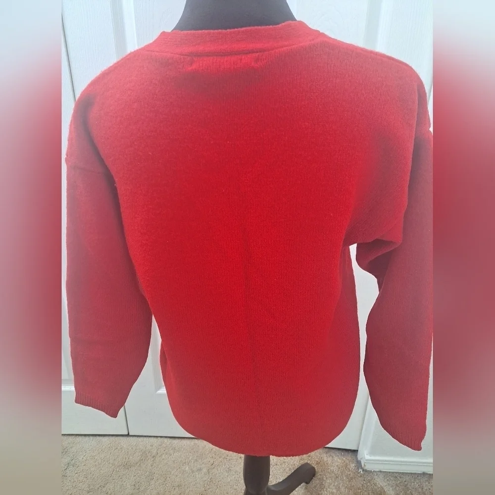 Parker of Vienna 100% Lambswool Red Cardigan